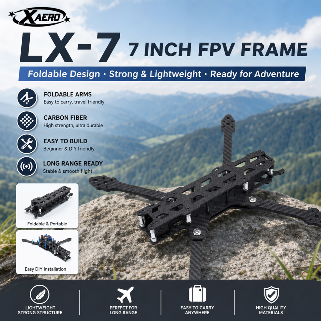 Drone Kit Long Range - PAURC LX-7 Katlanabilir 7 İnç FPV
